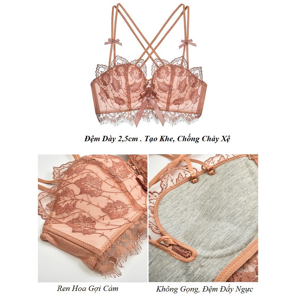 [Mã WA1606 giảm 15% đơn 99k] [KEM STORE] Set Bra Ren Hoa Phối Nơ Nâng Ngực Tạo Khe Gợi Cảm AL37 | BigBuy360 - bigbuy360.vn