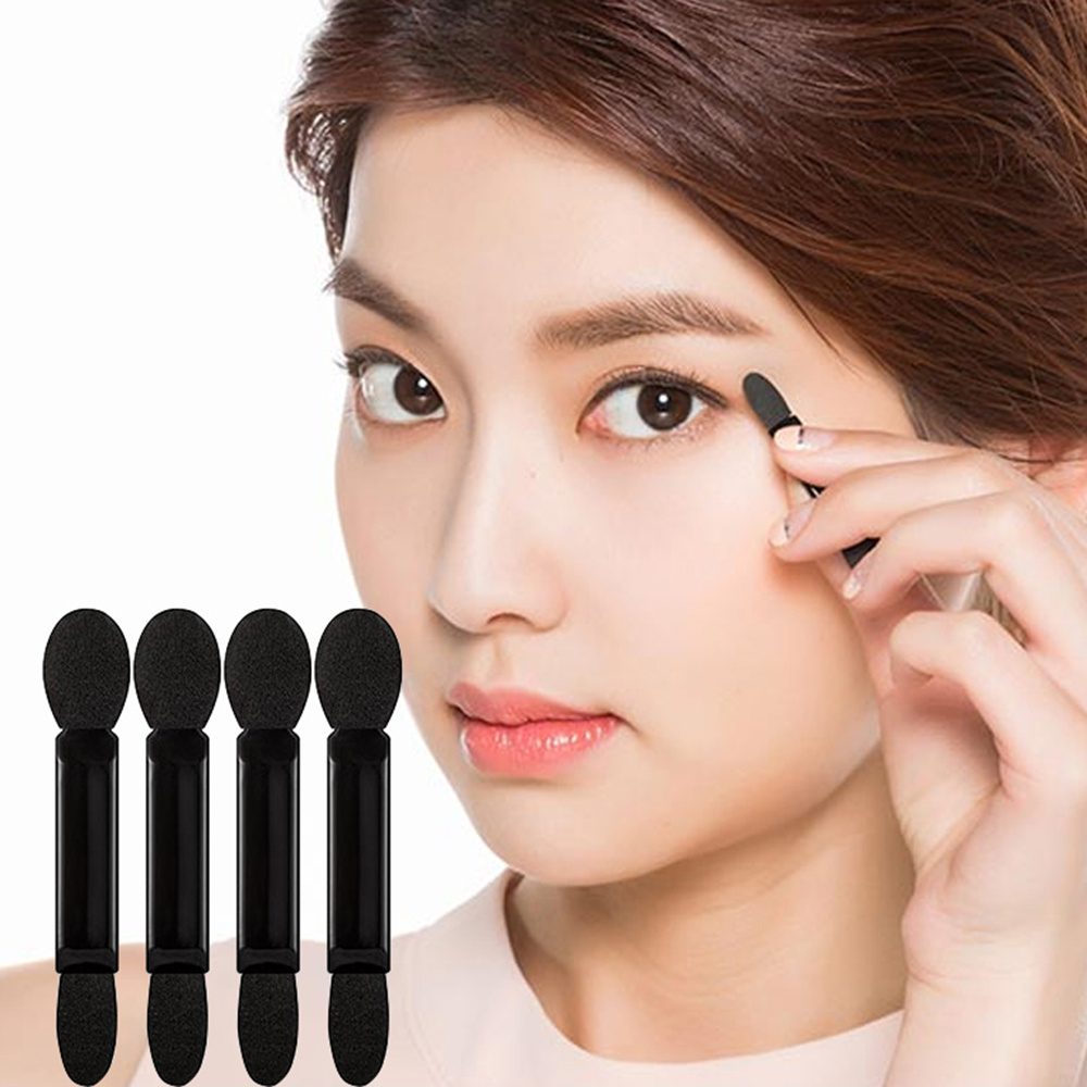 10pcs One Time Double-Head Sponge Eye Shadow Eyeliner Brush Applicator Beauty Makeup Toolsol