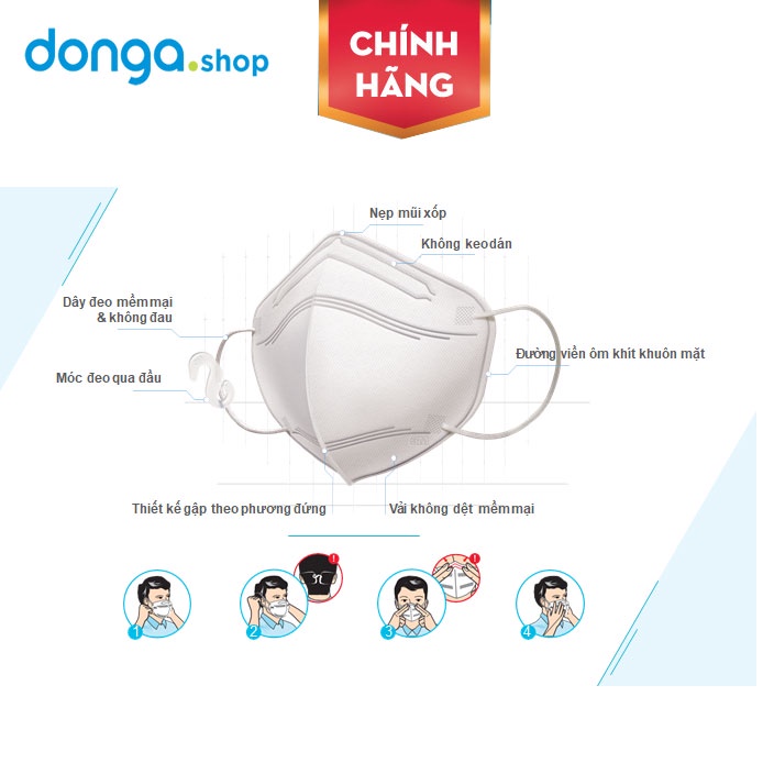 Khẩu trang 3M KF94 9013 chính hãng - Hộp 20 cái - Lọc bụi mịn PM2.5, vi khuẩn - Siêu KM giảm 20%