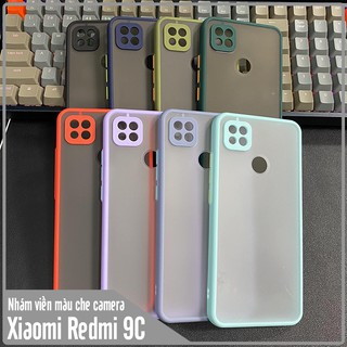 Ốp lưng cho Xiaomi Redmi 9C trong nhám viền màu che camera