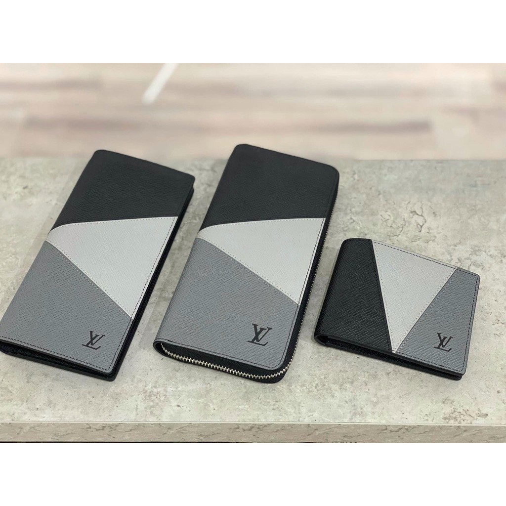 👝HIGH FASHION👝 Ví cao cấp khóa - dài - ngắn - Ví đụng thẻ LV Paris đen on web da thật phối màu fullbox MLN
