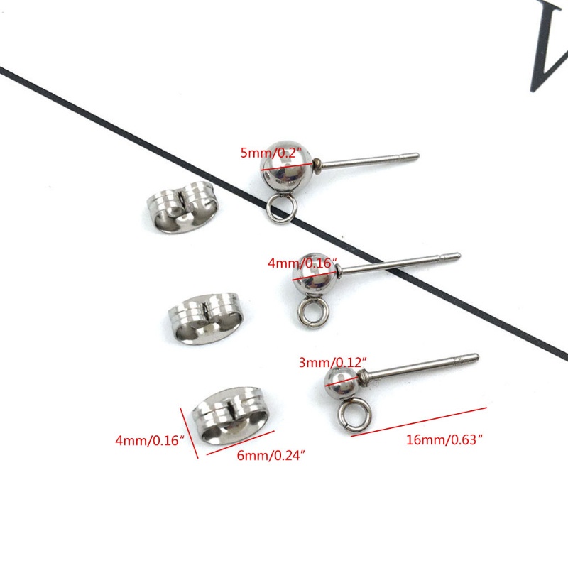 Set 100 Bông Tai Hình Bướm 3 4 5mm Thời Trang Cho Nữ