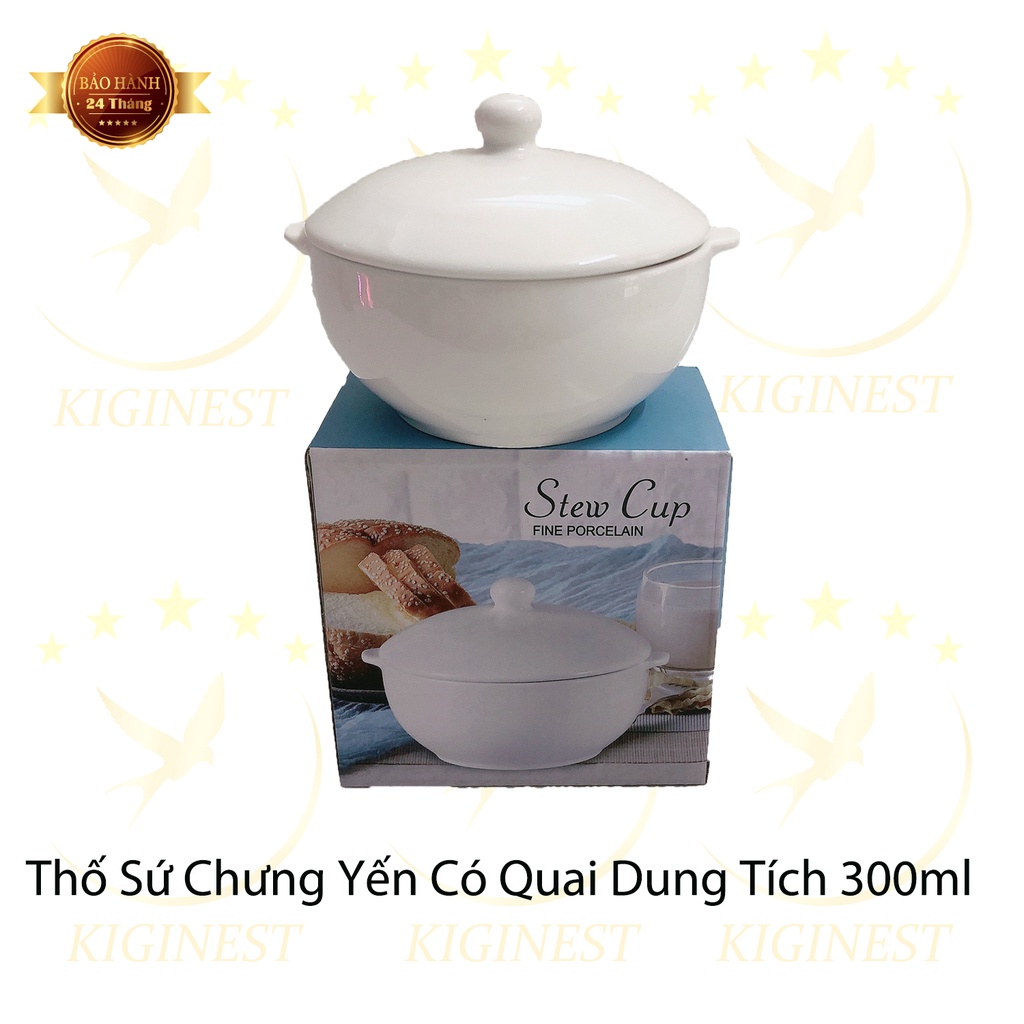 THỐ CHƯNG YẾN - THỐ SỨ VIỆT NAM - DUNG TÍCH 400ml, 300ml - MÀU TRẮNG SÁNG