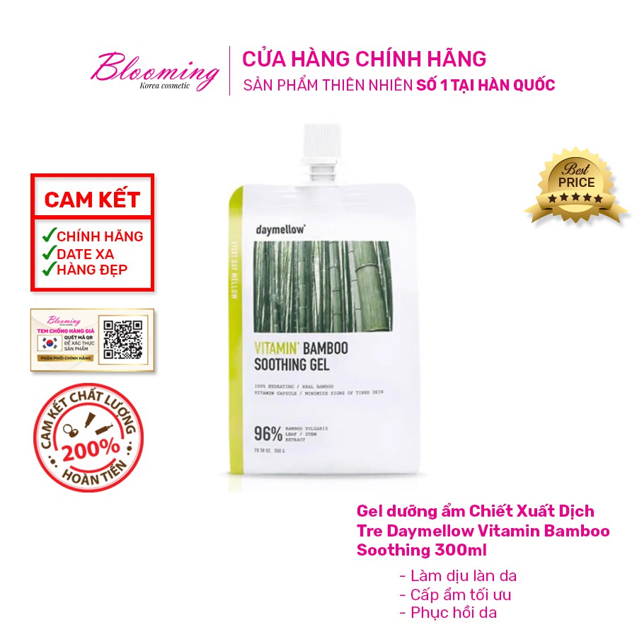 Gel dưỡng ẩm Chiết Xuất Dịch Tre Daymellow Vitamin Bamboo Soothing 300ml (DATE 11/2021)