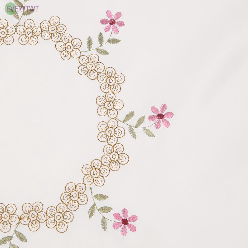 Tấm khăn trải bàn hình tròn trang trí tiệc họa tiết hoa sang trọng