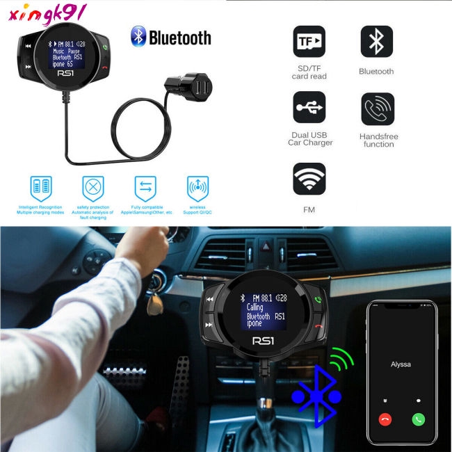 Thiết bị phát FM bluetooth không dây đa năng kèm phụ kiện tiện dụng trên xe hơi