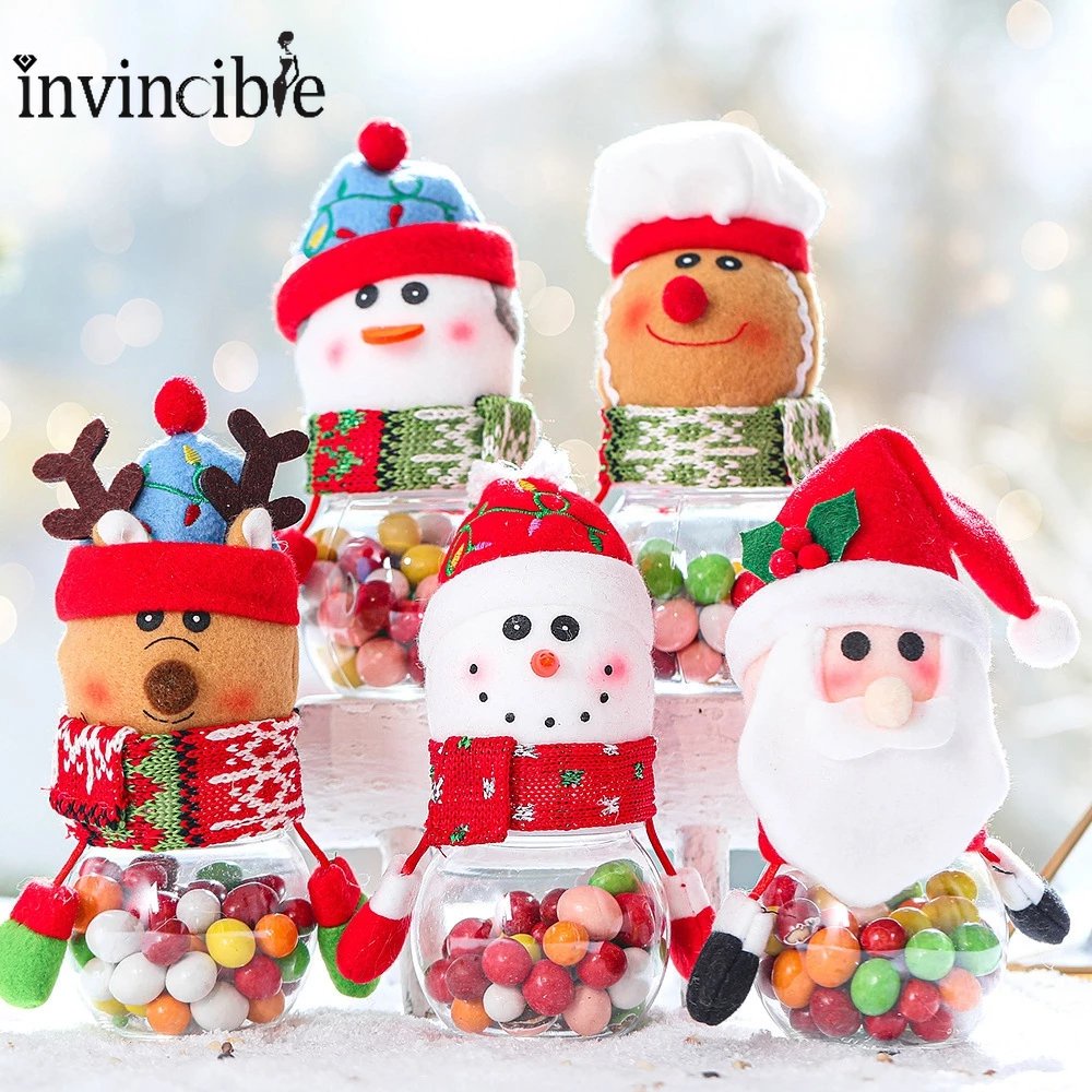 Hũ Đựng Kẹo Trong Suốt Hình Ông Già Noel Dễ Thương