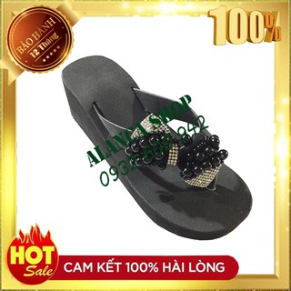 Dép kẹp Nơ đen -BẢO HÀNH 12 THÁNG - Dép nữ - Dép xỏ ngón nữ - Dép xốp đế cao - Dép kẹp