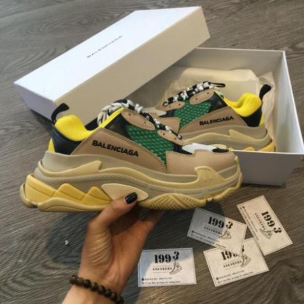 Còn hàng- Giầy balenciaga triple s vàng xanh -A122 ' :; " : 2021 ' " ˇ ' ` : "