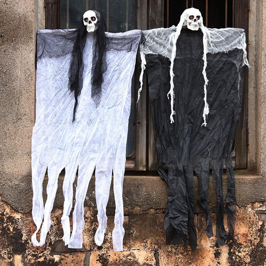 Rèm Cửa Trang Trí Halloween Hình Bộ Xương