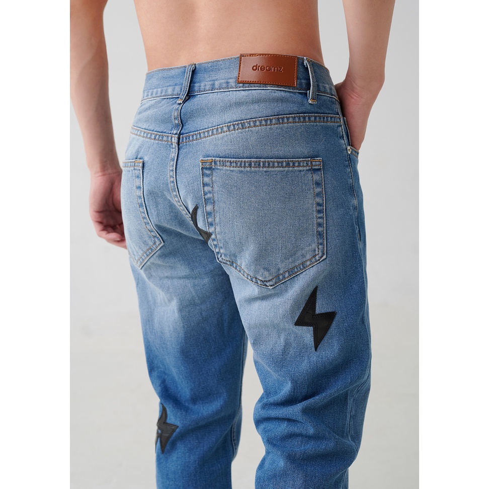 Quần Jeans nam ống đứng LIGHTNING DENIM - MID BLUE