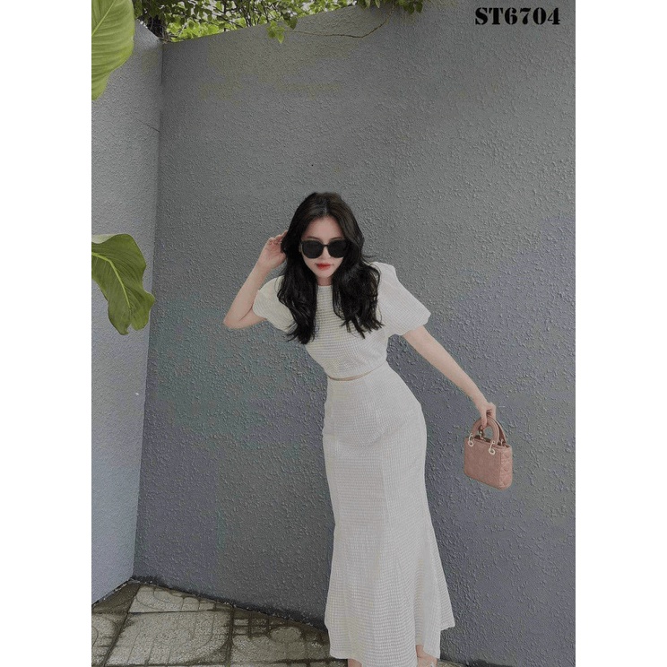 Sét Đầm 2 Món Áo Tay Phồng Kết Hợp Chân Váy Body Đuôi Cá Chất Xộp Nhật Mặc Nhẹ Đáng Yêu NEW UNISEX