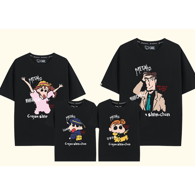 Áo gia đình Familylove - Mẫu Đồng phục gia đình Cậu bé bút chì Cyayon Shin-Chan cực dễ thương chất liệu cotton 100%