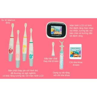 Bộ bàn chải tập đánh răng Marcus & Marcus Premium cho bé từ 3 tuổi