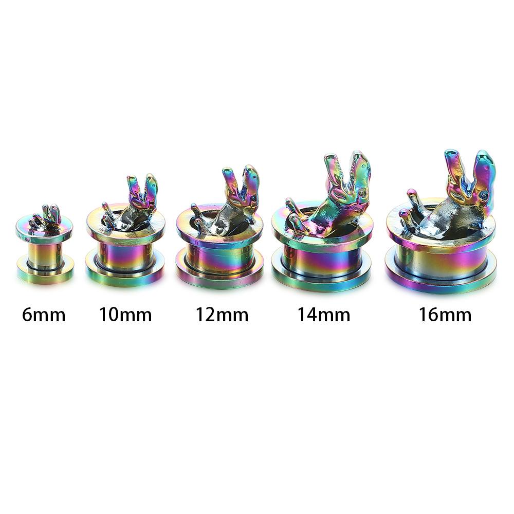 Khuyên Nong Tai Hình Khủng Long 3D Màu Sắc Cầu Vồng