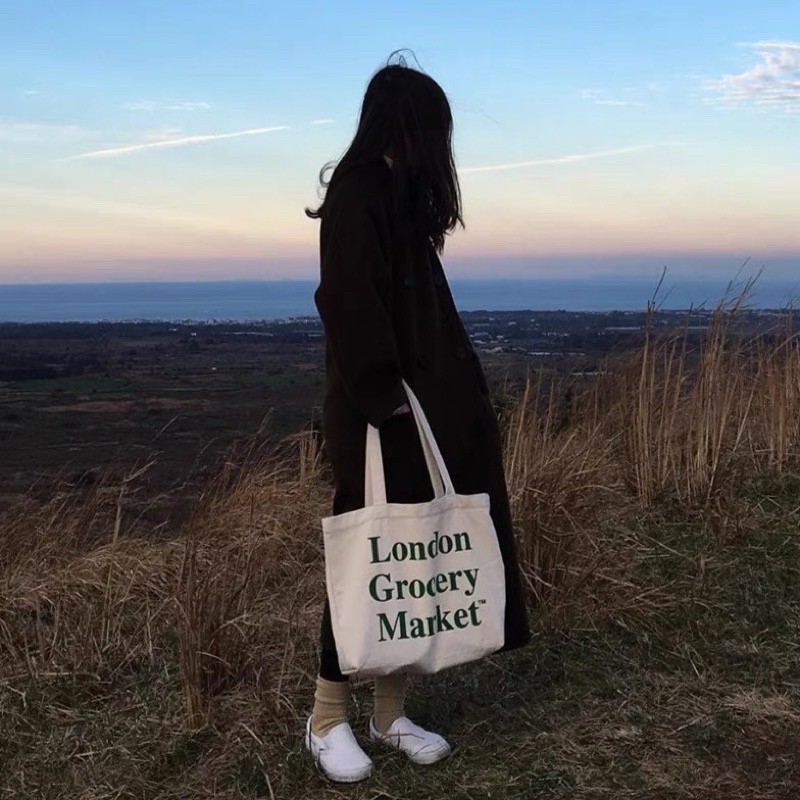 Túi tote Túi vải canvas phong cách Hàn Quốc có cúc bấm T40