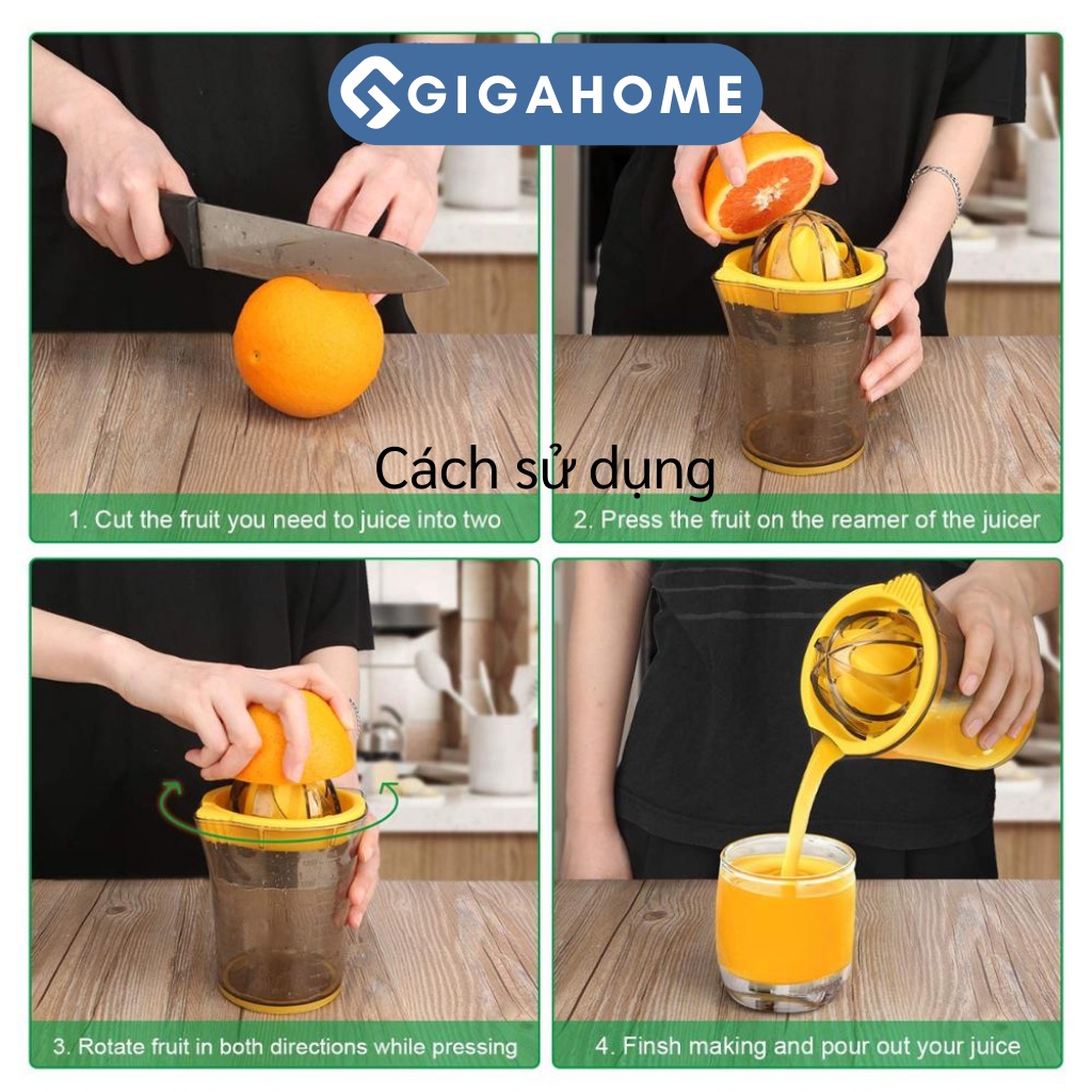 Bộ Dụng Cụ Vắt Cam, Chanh Bằng Nhựa PP Cao Cấp GIGAHOME An Toàn 8142