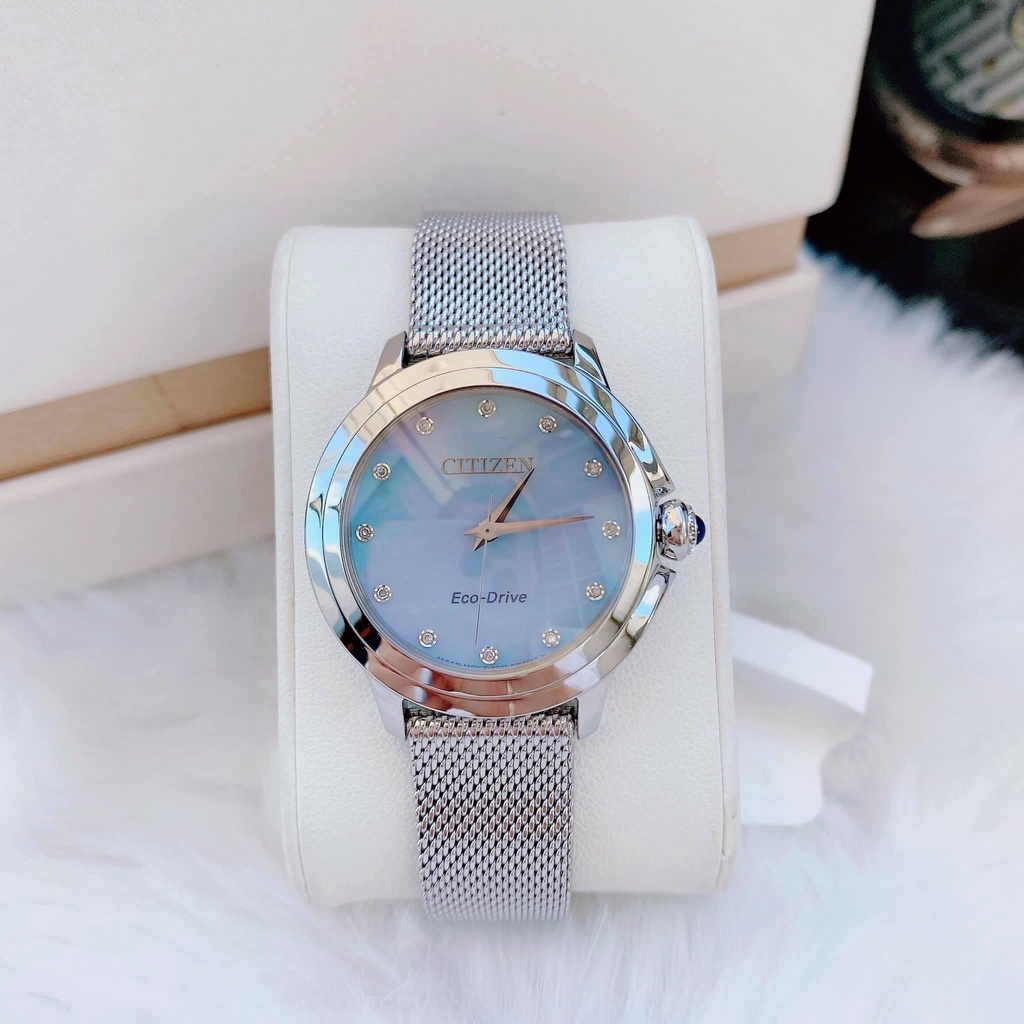 Đồng hồ nữ dây thép Citizen EM0790 55N Eco Drive Ceci Diamond