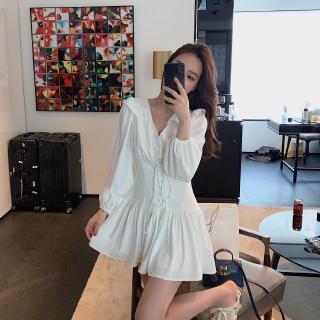 Đầm midi tay dài cổ chữ v thanh lịch