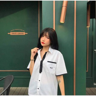 ÁO SƠ MI TRẮNG CHỮ HÀN UNISEX