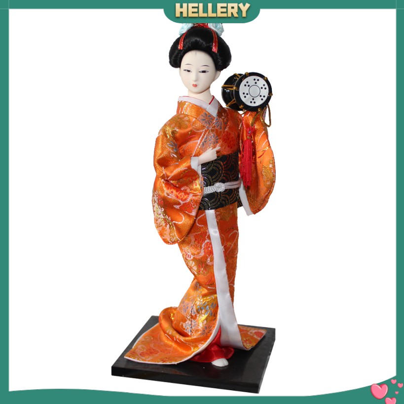 Búp Bê Geisha Mặc Kimono 12 Inch Phong Cách Nhật Bản Dùng Trang Trí Nhà Cửa