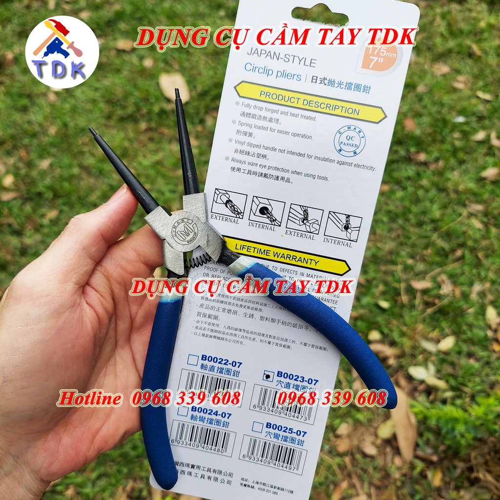 Kìm mở phe trong mũi thẳng 7&quot;/175mm B0023-07 chính hãng CMART