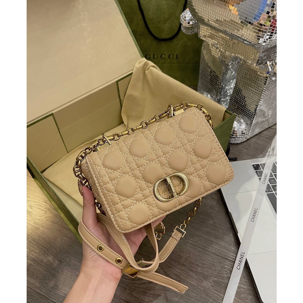 [Xả Vỡ Box] Túi khóa CD đeo chéo ô trám size 18cm xinh xỉu đủ màu