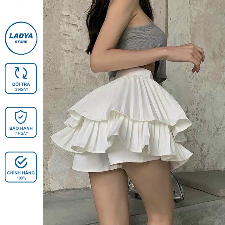 Chân váy xòe xếp ly 2 tầng có quần trong thời trang Ladya Store M963