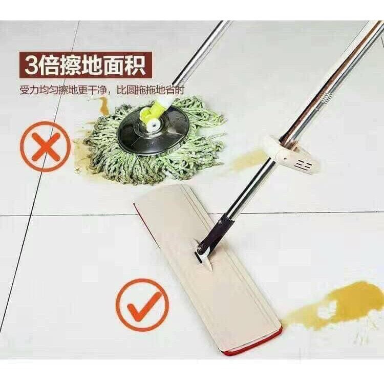 Cây Lau Nhà Tự Vắt Thông Minh Spin Mop - Chổi Lau Sàn Gỗ ShopBy Xoay 360 độ Gồm Bông Lau Nhà Siêu Thấm