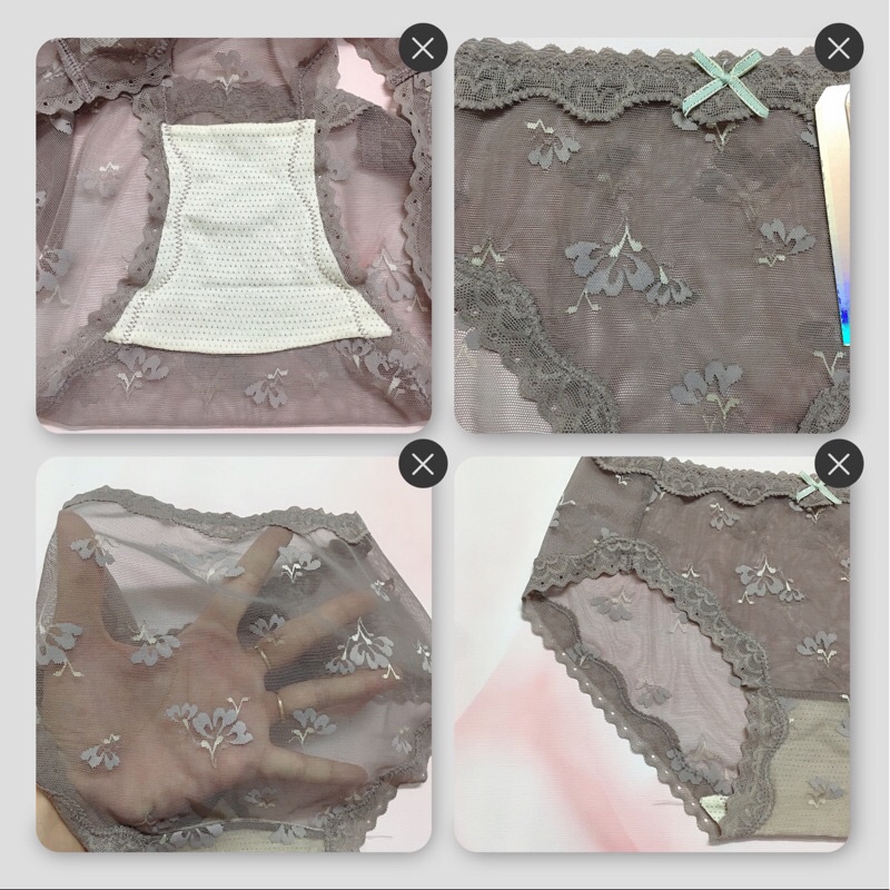 Quần lót ren lưới phối hoa nhí xuyên thấu- cạp bèo cực xinh