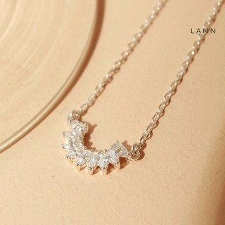 Vòng cổ đá hạt thóc nhỏ xếp nửa đường tròn BẠC S925 LANN N074