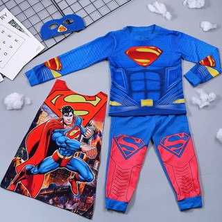 Đồ bộ siêu nhân tay dài Super men cơ bắp cho bé