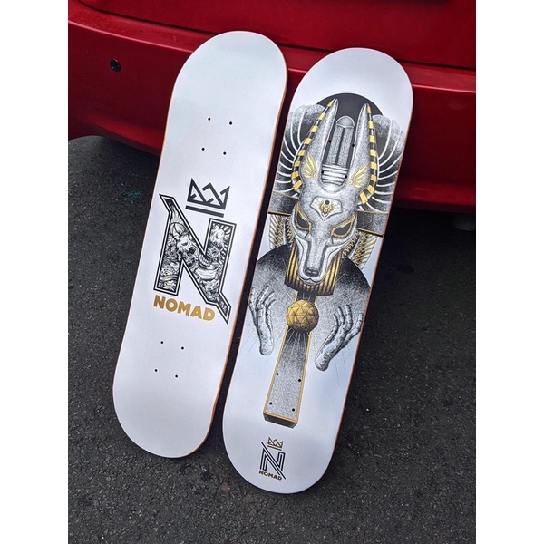 Mặt Ván Trượt Skateboard NOMAD TATTOO LOGO WHITE 8.25