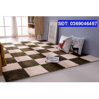 Thảm Lông xốp sét  36 tấm 2 Màu tự chọn