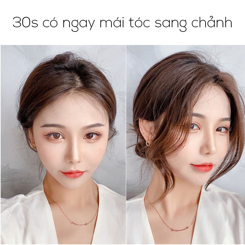 Tóc giả mái bay phong cách Hàn Quốc, tóc kẹp mái dài giả sang chảnh điệu đà cho nữ TG6