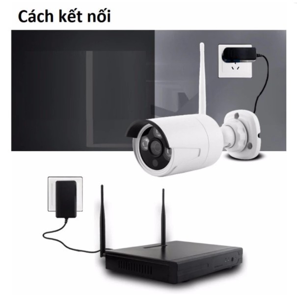 Bộ Camera wifi kit 8 Kiwivision NVR8200 mắt 2.0M( BH đổi mới 24 Tháng ) tặng HDD 1T Toshiba chính hãng