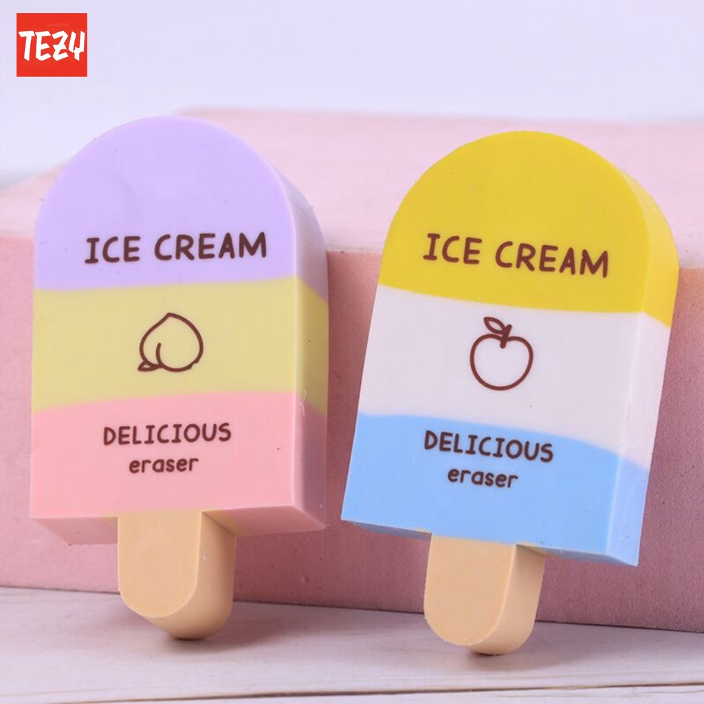 Gôm tẩy bút chì 2B hình kem ICE CREAM xinh xắn cho học sinh - 1 cục - TZ252111HN