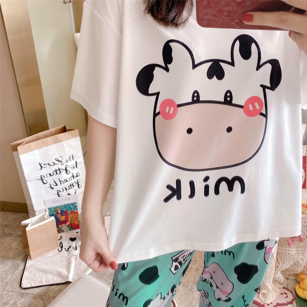 Đồ Bộ Mặc ở Nhà Bộ Đồ Ngủ Nữ Quần Dài Pijama Thun Lạnh Đẹp [CODE 29-32] Freesize Từ 45-55Kg - BB REAL | BigBuy360 - bigbuy360.vn