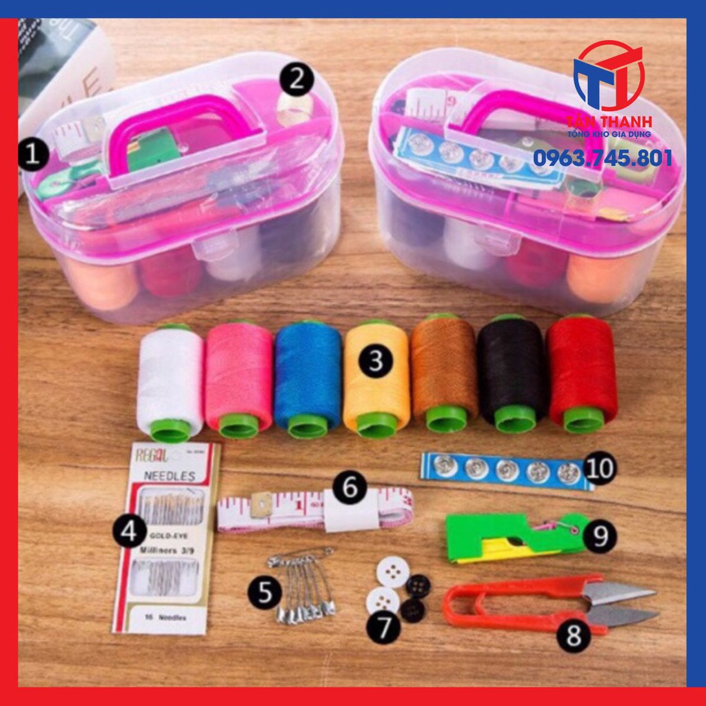 Hộp kim chỉ đa năng nhiều món.