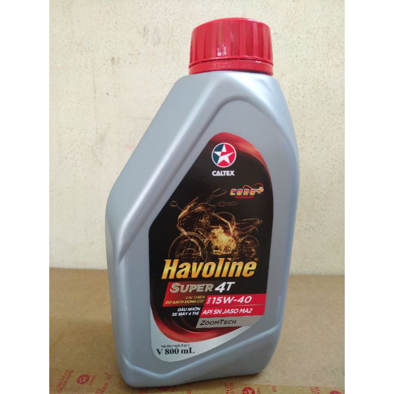 Dầu nhớt xe số Havoline Super 4T 15W40, 20W50 Caltex - 800 ML