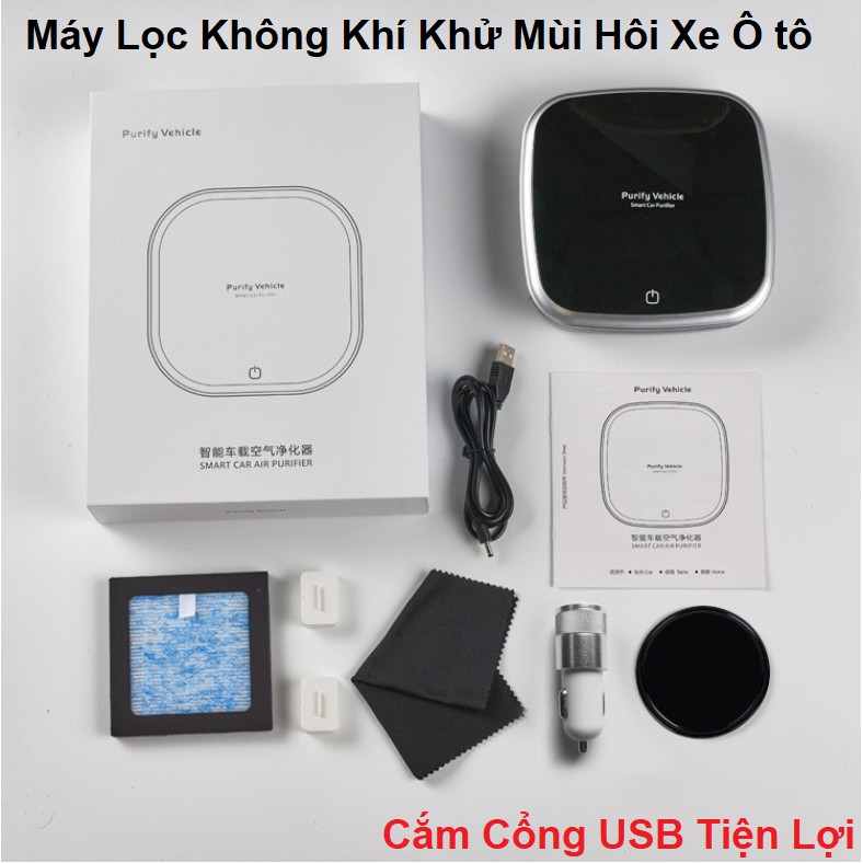 Máy Lọc Không Khí Khử Mùi Trên Xe Oto Purify Vehicle - Khử Mùi, Khử Khuẩn, Chống Say Xe - Có Khay Đựng Hương Liệu