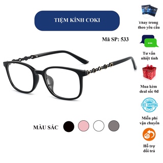 Gọng kính cận nữ 533 chất liệu nhựa dẻo TR90 Hàn Quốc dáng vuông nhiều màu sắc hợp thời trang