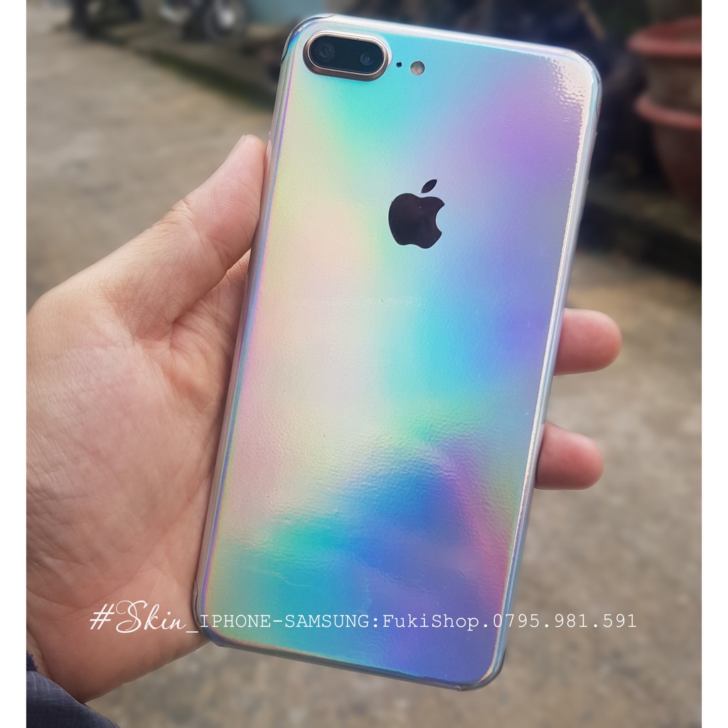 IPHONE]Tấm Dán Skin mặt sau FULL VIỀN Hologram Rainbow Cho 5 6 7 8 6plus 7plus 8plus X XS XR XSMAX 11 PRO MAX 12 PRO MAX