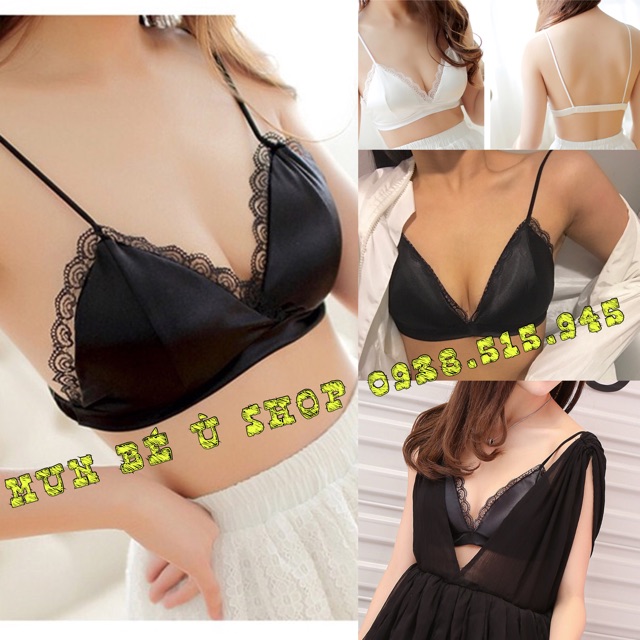 Km bralette phi bóng viền ren cực sexy bralette giá rẻ Áo lót đẹp xuất khẩu