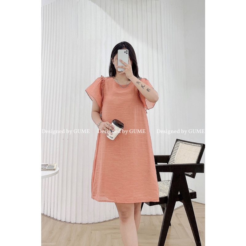 Đầm Bầu Công Sở - Váy Bầu GUME TƠ NẾN CAM BÈO VAI GM044