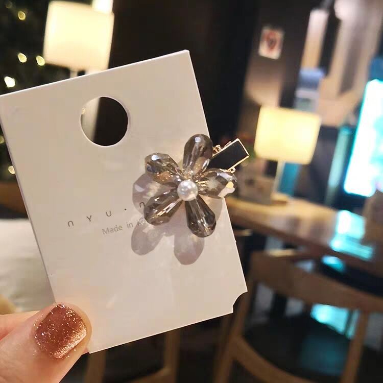 Kẹp tóc Haimeikang hình hoa đính đá thời trang nhỏ xinh dành cho nữ