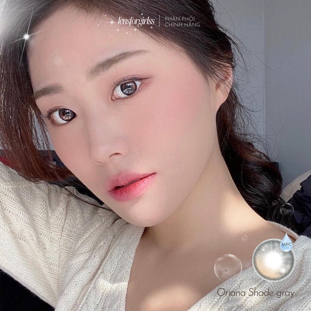 Kính áp tròng hiệu ứng phủ bóng hot trend ORIANA SHADE GRAY chính hãng Isha | Hsd 6 tháng  Lens cận
