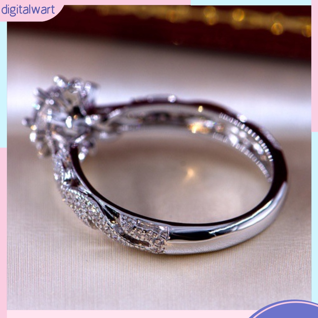 Nhẫn Hợp Kim Hình Hoa Đính Đá Xinh Xắn Cho Nữ