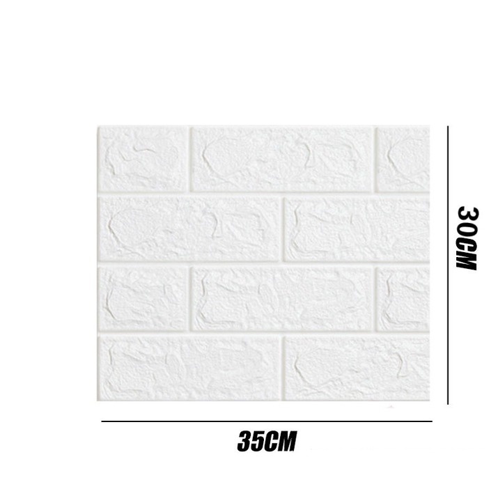 Miếng dán tường giả gạch 3D bằng xốp chống thấm nước/ va chạm tiện dụng cho nhà bếp/ nhà cửa