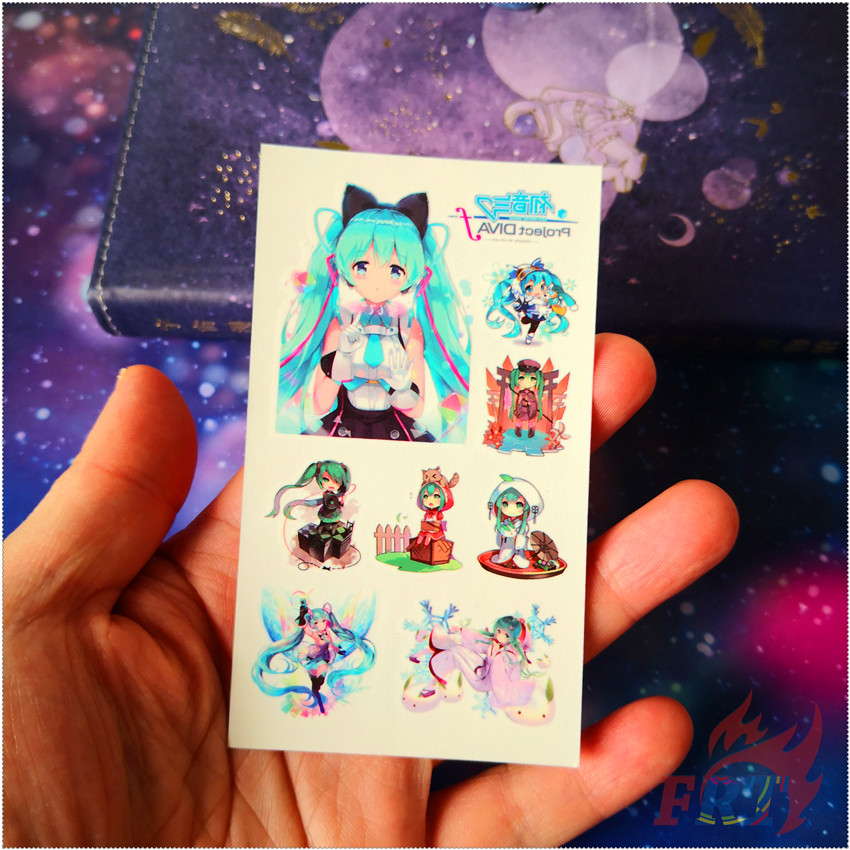 Hình xăm không thấm nước nghệ thuật cơ thể cho cánh tay chân gợi cảm hình anime Hatsune Miku Vocaloid